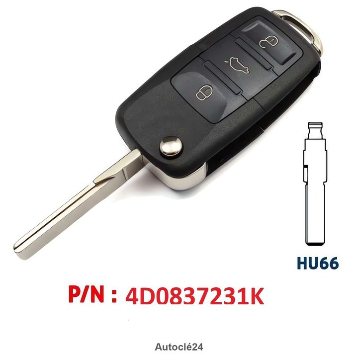 Clé Télécommande Compatible pour Audi A6 (2002–2006)