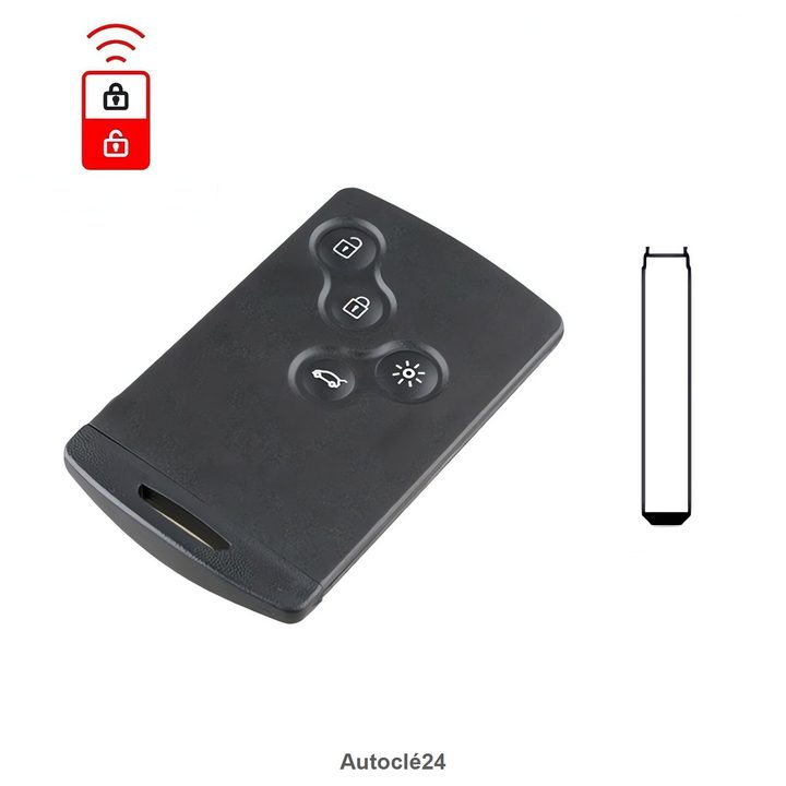 Clé Carte Télécommande Compatible pour Renault Koleos (2008-2016)