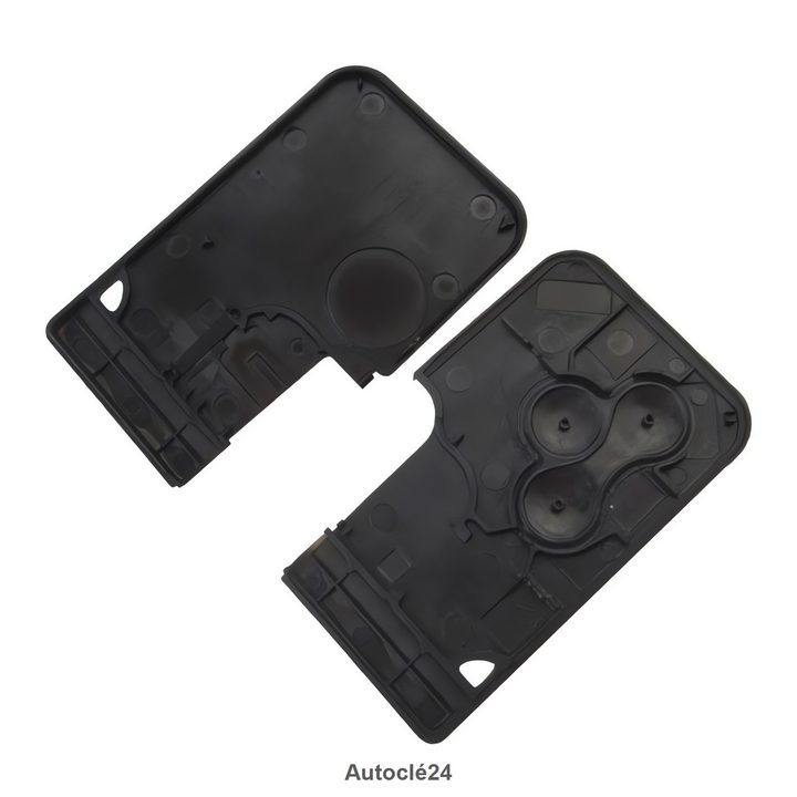 Coque clé Compatible Coque clé Compatible Renault carte 3 boutons noire sans lame