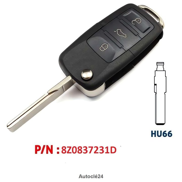 Clé Télécommande Compatible pour Audi A2 (2002–2005)