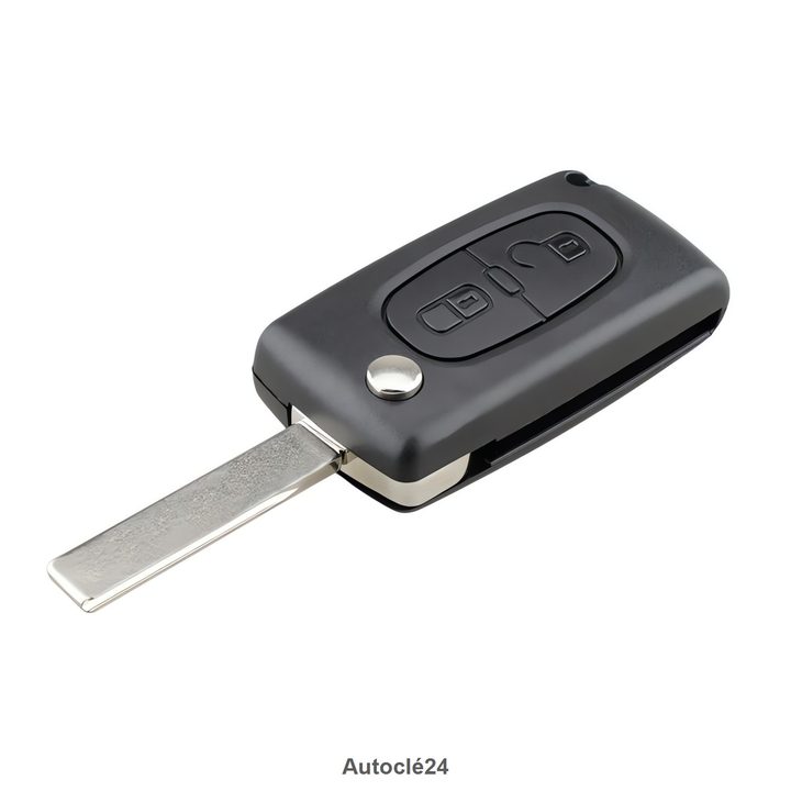 Coque Clé Compatible pour Peugeot 807 de 2005 à 2014 - 2 Boutons - Pile sur circuit - Lame HU83