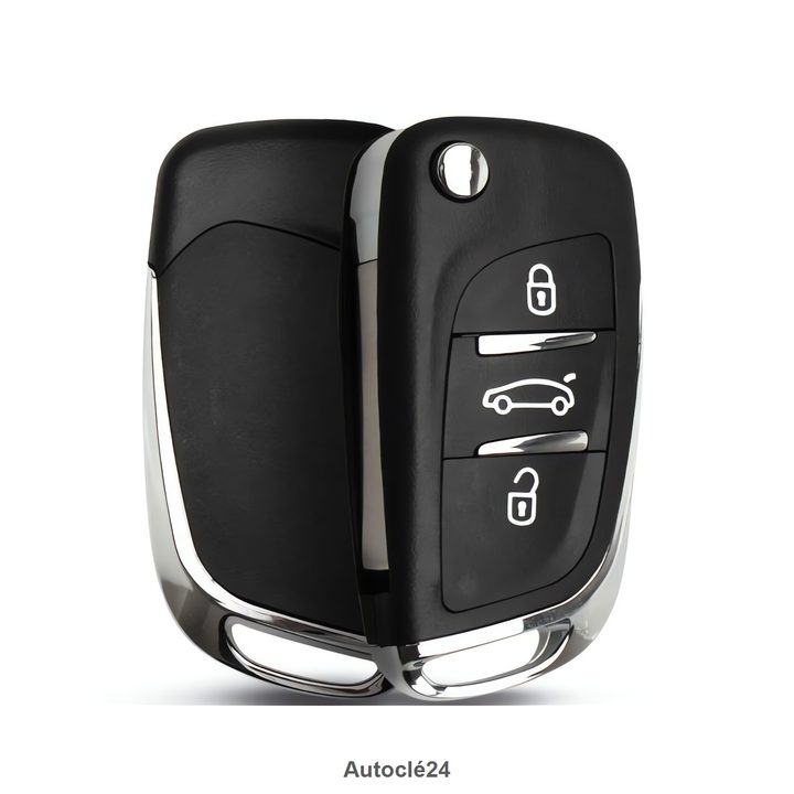 Coque clé Compatible pour Citroen DS3 de 2009 à 2017 - Pile sur Circuit - 2 Boutons - Pile CR1620 - VA2