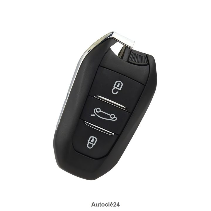 Coque clé Compatible pour Citroen Berlingo Mains libres de 2019 à 2021 - 3 Boutons Coffre - Pile sur coque(CR2032) - Lame HU83