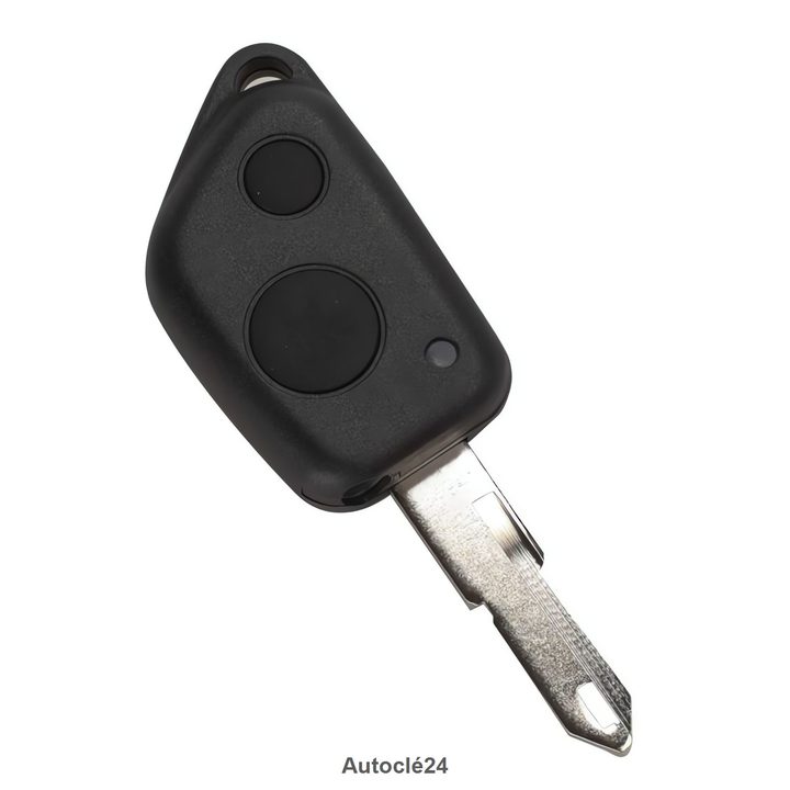 Coque Clé Compatible pour Peugeot 306 de 1995 à 2000 - 2 Boutons - Pile sur circuit (CR1620)- Lame NE73